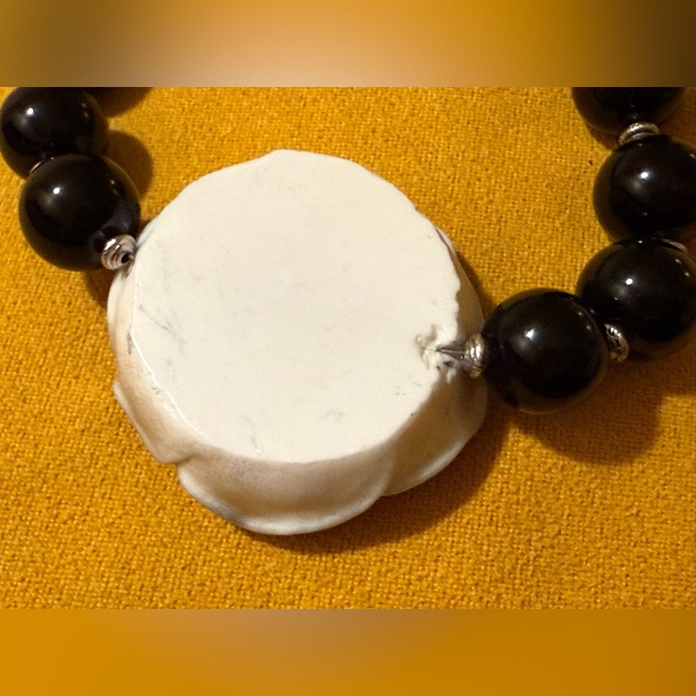 Beaded Large Floral Ceramic Statement Necklace - image 7